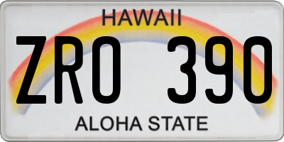 HI license plate ZRO390