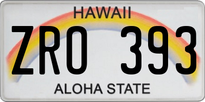 HI license plate ZRO393