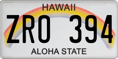 HI license plate ZRO394