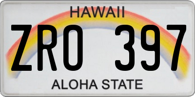 HI license plate ZRO397