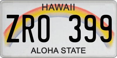 HI license plate ZRO399