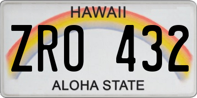 HI license plate ZRO432