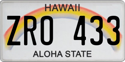 HI license plate ZRO433