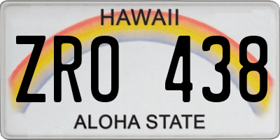 HI license plate ZRO438