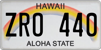 HI license plate ZRO440