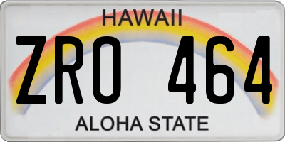 HI license plate ZRO464