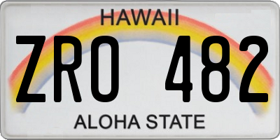 HI license plate ZRO482