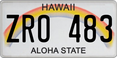 HI license plate ZRO483