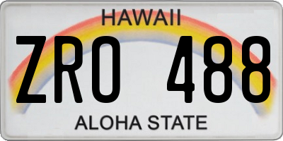 HI license plate ZRO488