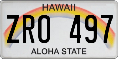 HI license plate ZRO497