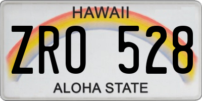HI license plate ZRO528