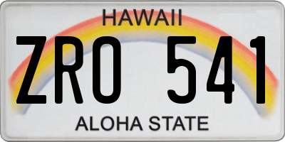 HI license plate ZRO541