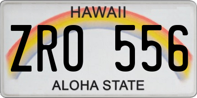 HI license plate ZRO556