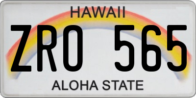 HI license plate ZRO565
