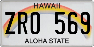 HI license plate ZRO569