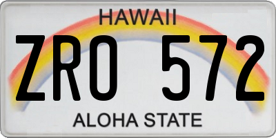 HI license plate ZRO572
