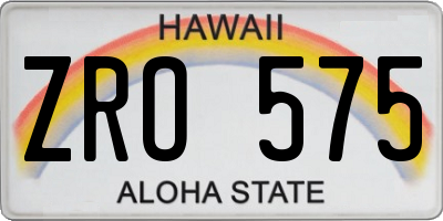 HI license plate ZRO575