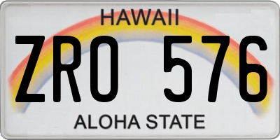 HI license plate ZRO576