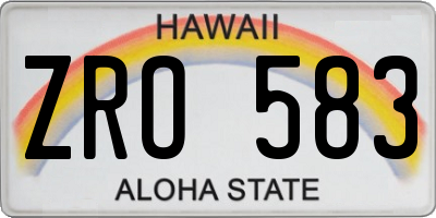 HI license plate ZRO583
