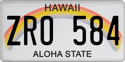 HI license plate ZRO584