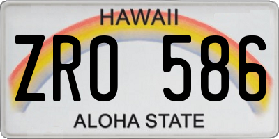 HI license plate ZRO586