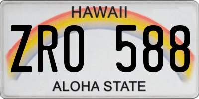 HI license plate ZRO588