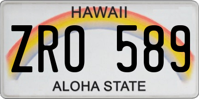 HI license plate ZRO589
