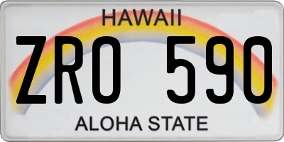 HI license plate ZRO590
