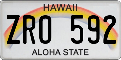 HI license plate ZRO592