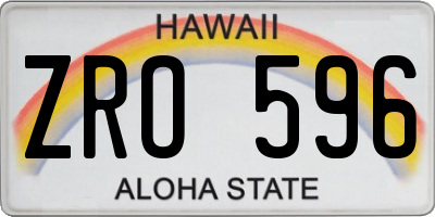 HI license plate ZRO596