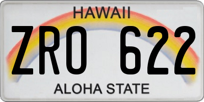 HI license plate ZRO622