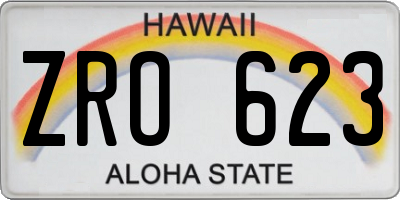 HI license plate ZRO623