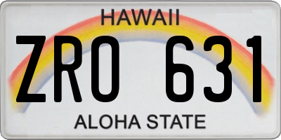 HI license plate ZRO631