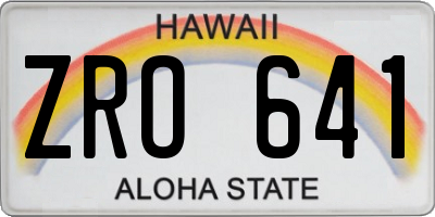 HI license plate ZRO641