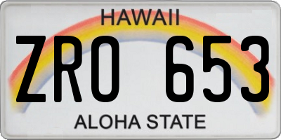 HI license plate ZRO653