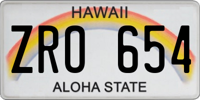 HI license plate ZRO654