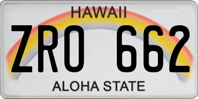 HI license plate ZRO662