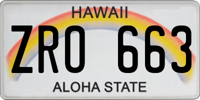 HI license plate ZRO663