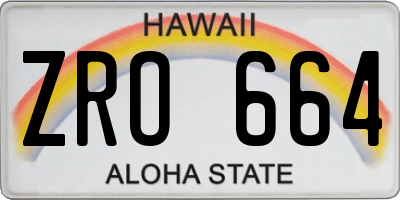 HI license plate ZRO664