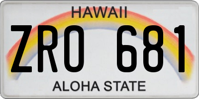 HI license plate ZRO681