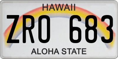 HI license plate ZRO683