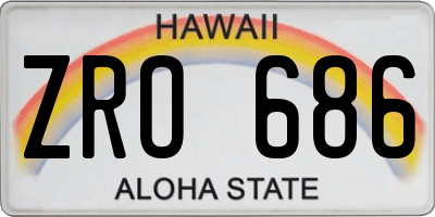HI license plate ZRO686