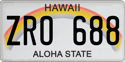 HI license plate ZRO688