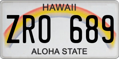 HI license plate ZRO689