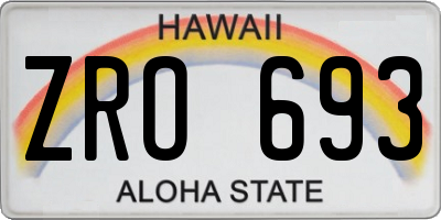 HI license plate ZRO693