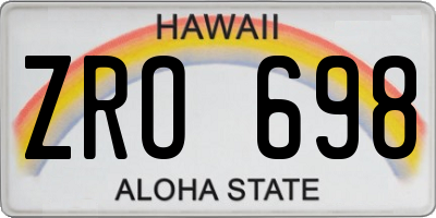HI license plate ZRO698