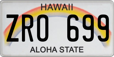 HI license plate ZRO699