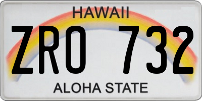 HI license plate ZRO732