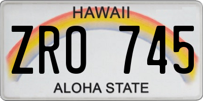 HI license plate ZRO745