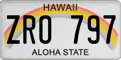 HI license plate ZRO797